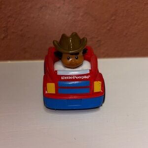 Fisher-Price Little-People Wheelies Pickup Truck with Cowboy Driver - Red Truck